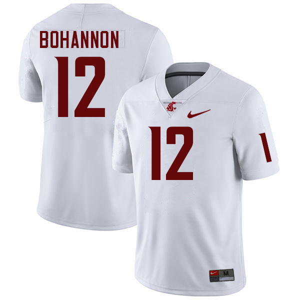 Men #12 Tristan Bohannon Washington State Cougars College Football Jerseys Stitched-White